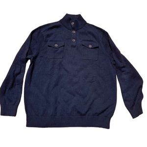 2 POCKET Sweater style Pullover Long-sleeves, NAVY, Banana Republic